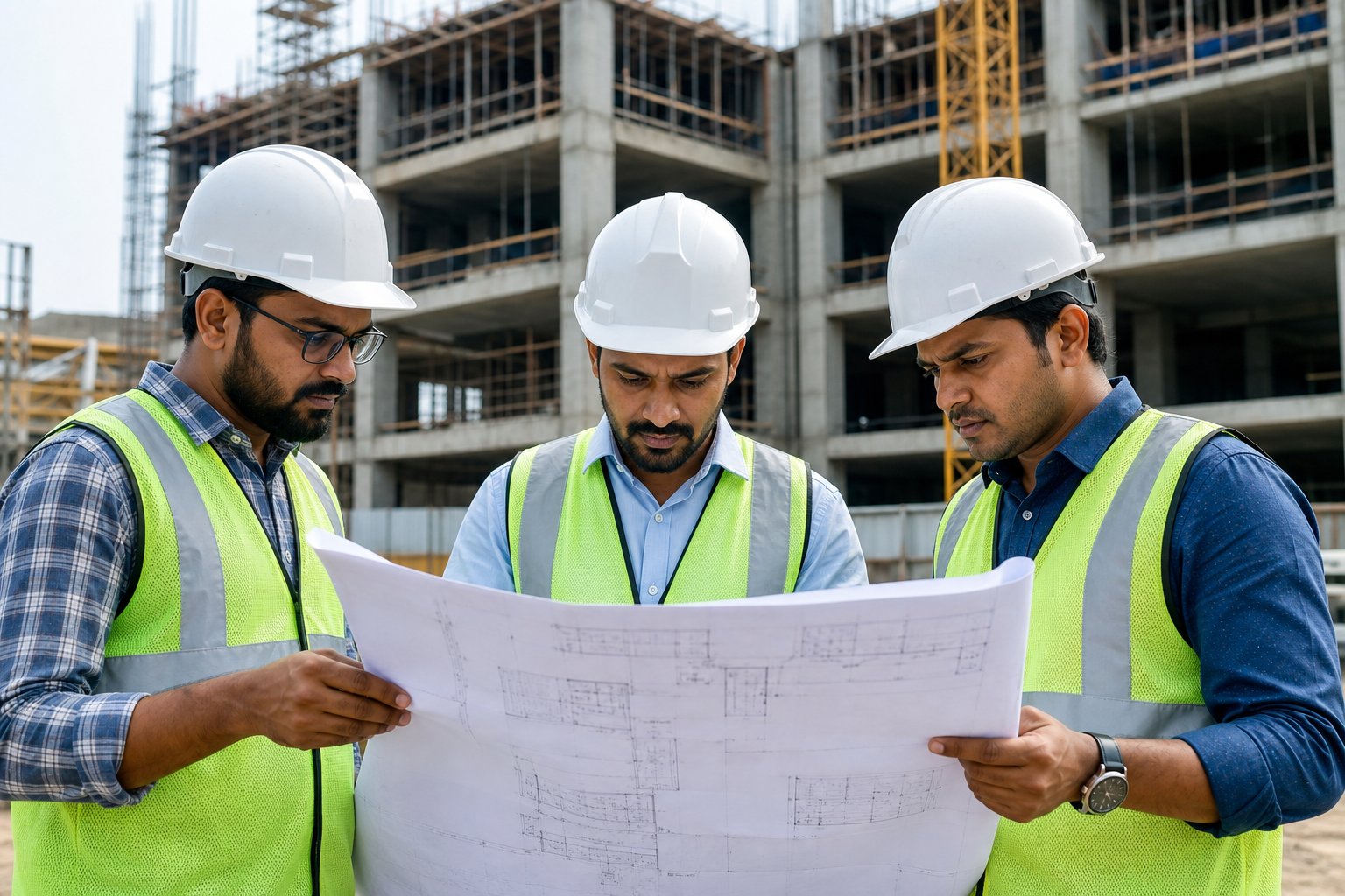 Bhakti Construction engineers at site